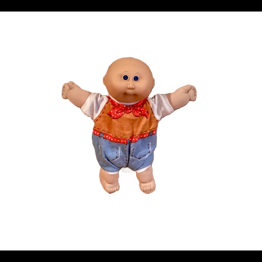 Vintage Cabbage Patch Kids Doll Baby Bald Blue Eyes 1984 13”